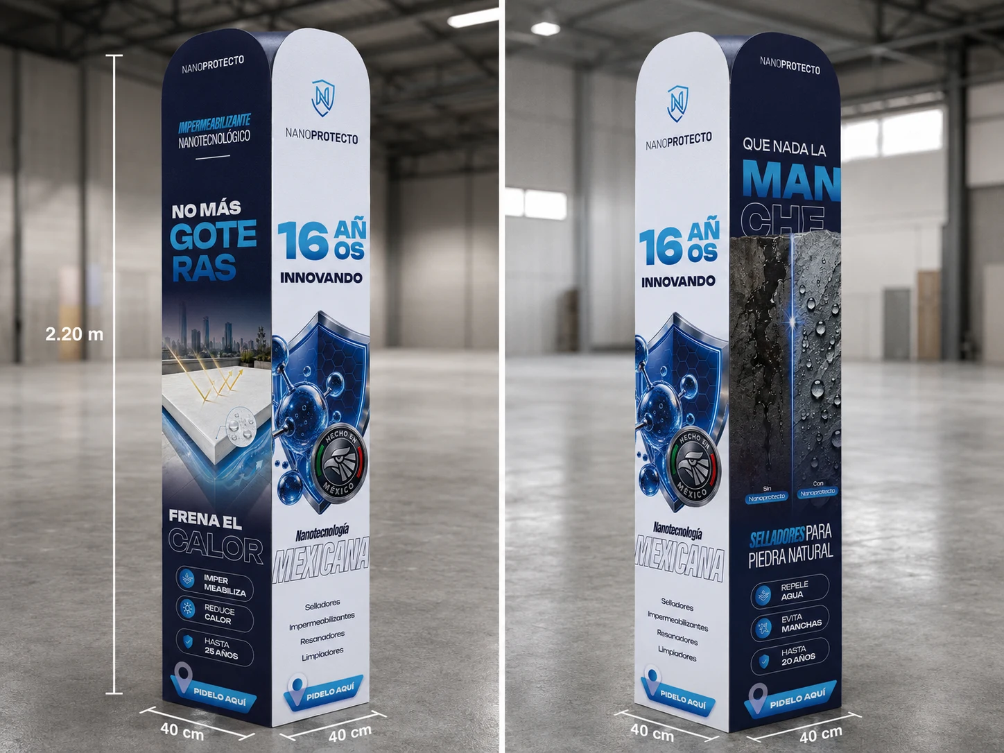 Nanoprotecto: identidad y materiales comerciales