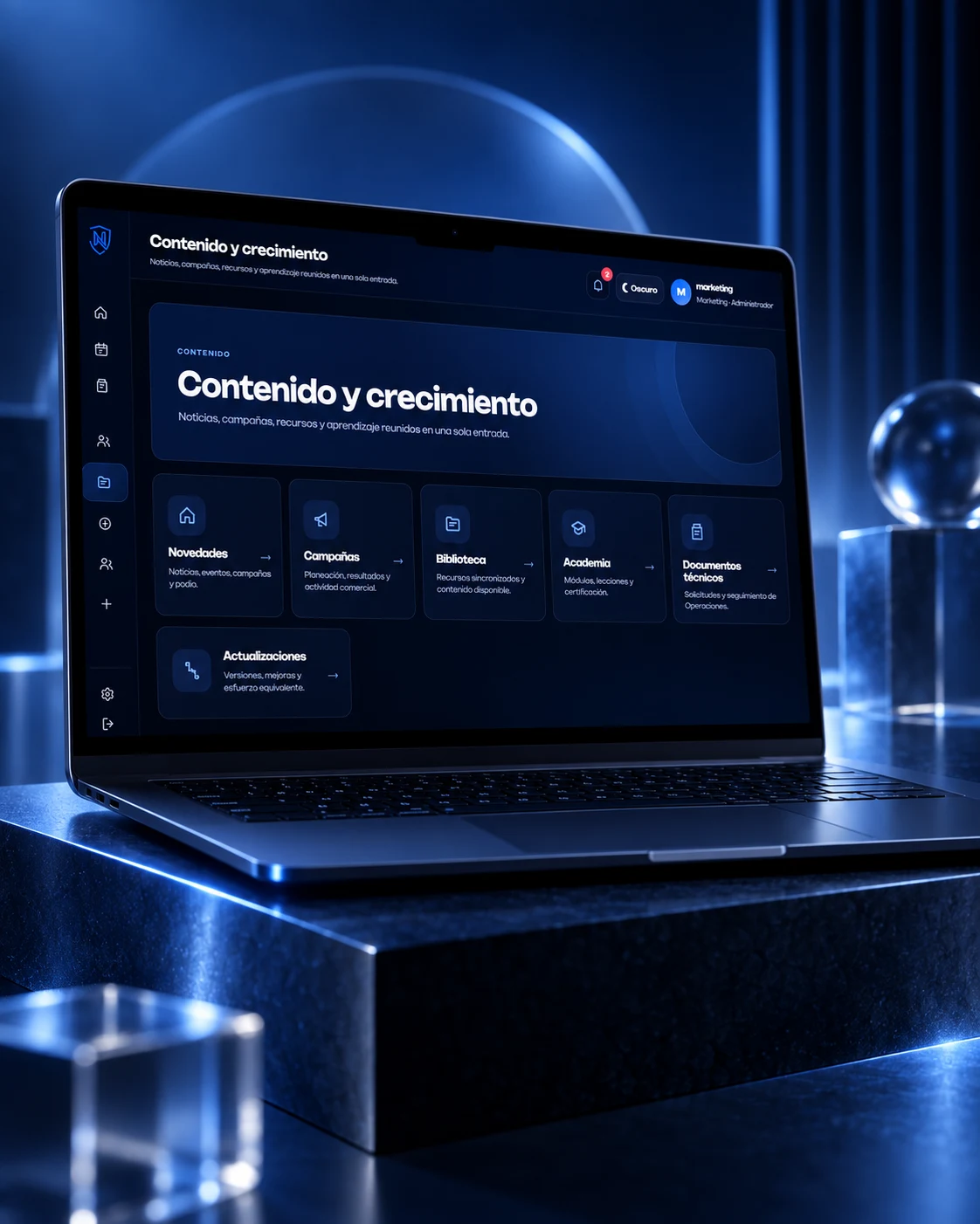 Nanodesk: diseño de la plataforma en escritorio y móvil
