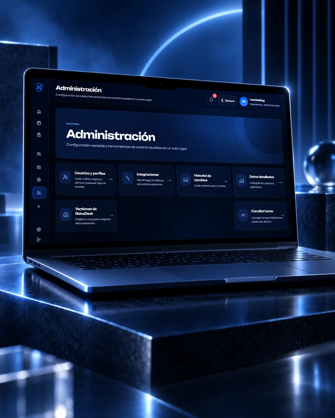 Nanodesk: diseño de la plataforma en escritorio y móvil